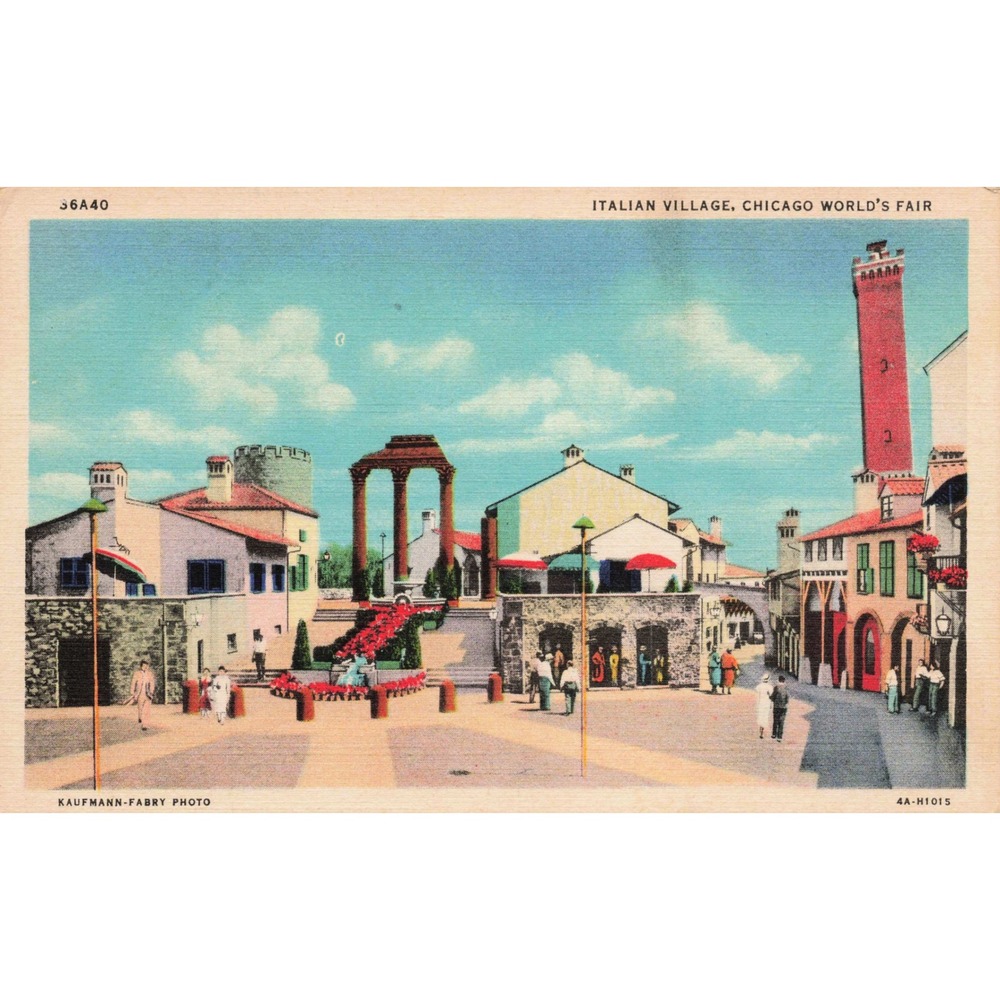 Italian Village Chicago Worlds Fair Vintage Postcard Travel Souvenir - Picture 1 of 2